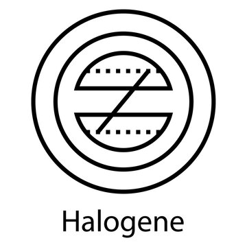 Halogene sign, symbol of food grade metal indicate properties and destination of a metallic utensil.