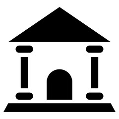 A glyph design, icon of bank