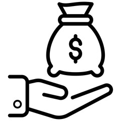 
     An outline design, icon of investment

