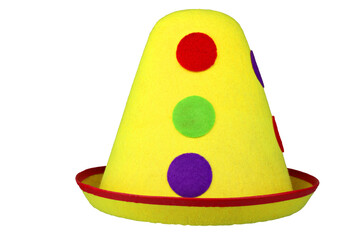 Classic clown hat isolated on white