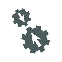 Connect gears, integration process, system settings icon. Gray vector graphics.