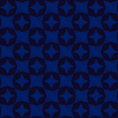 Mosaic with geometric shapes. Seamless pattern. Design with manual hatching. Textile. Ethnic boho ornament. Vector illustration for web design or print.