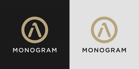 Monogram logo design letter a with creative circle concept