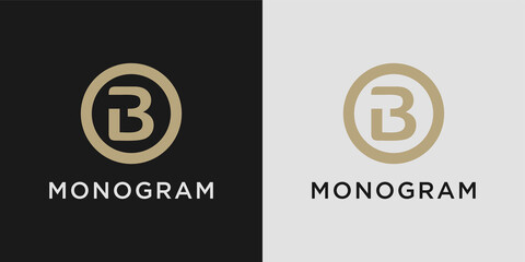 Monogram logo design letter b with creative circle concept