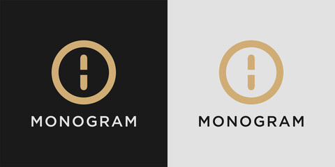 Monogram logo design letter i with creative circle concept