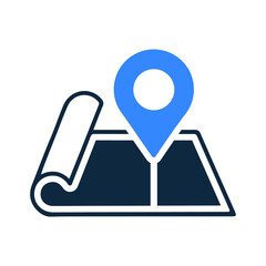 Navigation map, location icon. Simple vector on isolated white background.