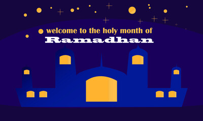 background happy welcome the holy month of ramadan