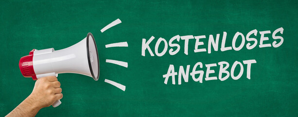 A man holding a megaphone - Free Quote in german - Kostenloses Angebot