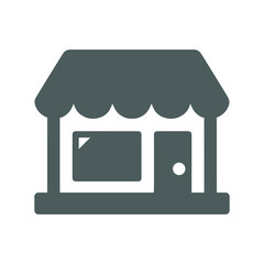 Shop, store icon. Gray color vector graphics.