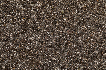 Chia seeds as background, top view. Organic superfood