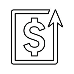 Refund, reverse, back payment outline icon. Line art design.