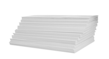 Stack of paper sheets isolated on white
