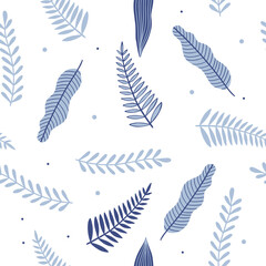 Seamless pattern with flowers and leaves. Creative floral texture. Great for fabric, textile Vector Illustration