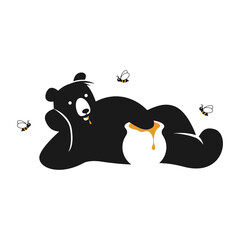 laying honey bear logo