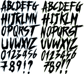 Horror, scary alphabet font. Vintage Hand Drawn gothic font, Eps10 vector.