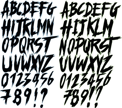 Horror, scary alphabet font. Vintage Hand Drawn gothic font, Eps10 vector.