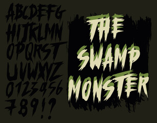 The swamp monster - Horror font  - vector eps10 alphabet . Letters and Numbers  © loulou2014597