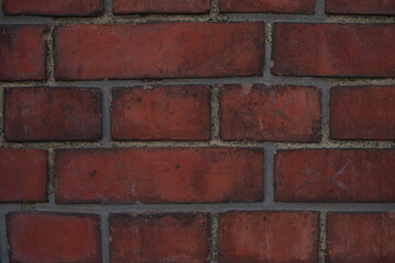Obraz premium Red brick tile on the wall, background image - 赤レンガ 壁 