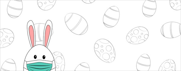 Obraz premium Frohe Ostern, Covid-19 Pandemie