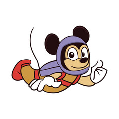 Sky diving mouse illustration