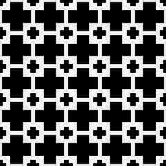 Obraz premium Crosses Abstract Pattern. Vector Black Crosses Pattern.