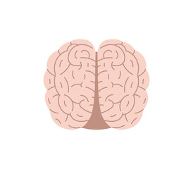 Human brain flat icon isolated on white background.
