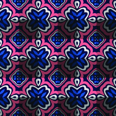 Geometric vector pattern with triangular elements. Seamless abstract ornament for wallpapers and backgrounds. 