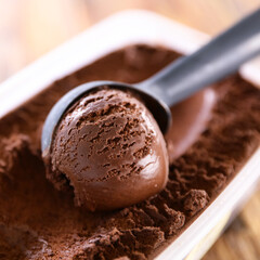 chocolate ice cream- scooping ice cream