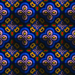 Geometric vector pattern with triangular elements. Seamless abstract ornament for wallpapers and backgrounds. 