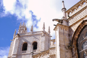 Gargoyles in the apse of the Cathedral of Palencia, Spain. Historic-artistic monument of Gothic style