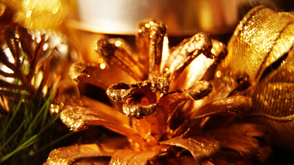 golden christmas lights