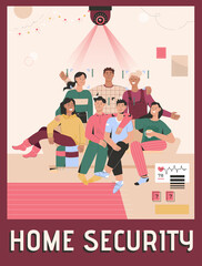 Vector poster of Home Security concept