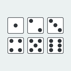 Set of white dices vector design. Eps 10 vector illustration.