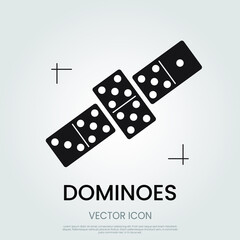 Dominoes icon. Flat trendy vector dominoes symbol. Use for web and mobile. Eps 10 vector illustration.
