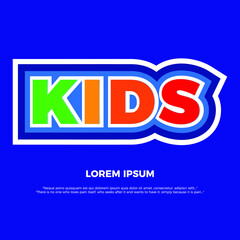 Kids emblem or logo for children's playroom. Eps10 vector illustration.