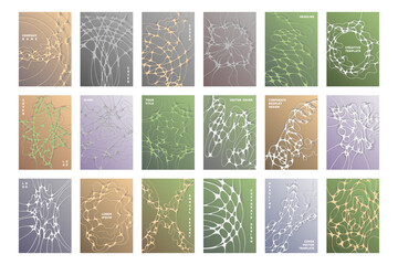 Biomedical brochure cover templates vector set.