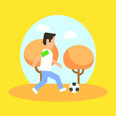 Vector illustration of school and pupils life. 