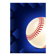Baseball Stitched Ball Typography Poster Vector Illustration
