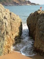 Der Om Beach, ein wunderschöner Strand in der Nähe von Gokarna / Karnataka in Südindien