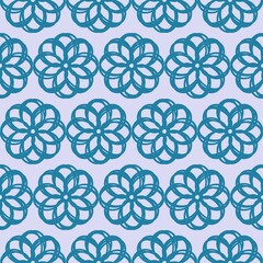  blue seamless pattern with flowers