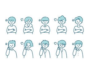 怒っているいろいろな男性