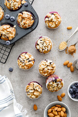 Almond blueberry muffins cupcakes dessert