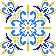 Azulejos Portuguese tile floor pattern