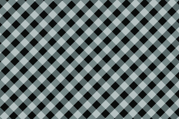 Black and White Diagonal Gingham Fabric Pattern