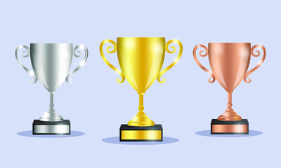 Award Trophy Set Illustration