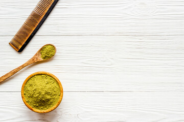 Raw powder of henna for herbal hair dyeing