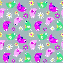 Floral seamless pattern. Hand drawn. For textile, wallpapers, print, wrapping paper. Vector stock illustration.