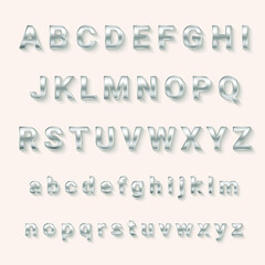 Silver Alphabet A to Z with Capital and Small Letters