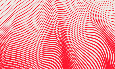 Abstract Red Wave Halftone Background