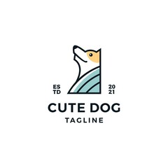 Cute Dog logo design vector illustration